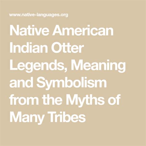 otter tribe meaning